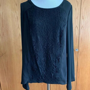**NEW AB Studio Lace Ponchover Tunic Top